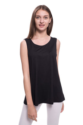 Черен памучен потник 658