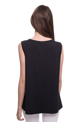 Черен памучен потник 658