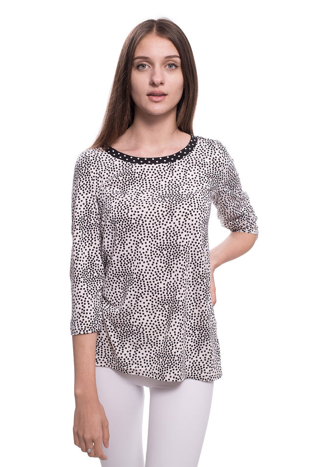 Памучна блуза "Бяло на черни точки" 5401
