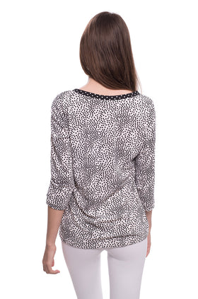 Памучна блуза "Бяло на черни точки" 5401