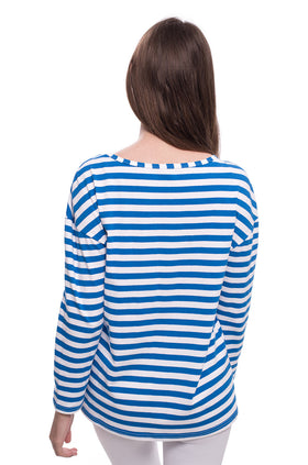 Памучна блуза "Бяло-синьо райе" 5402