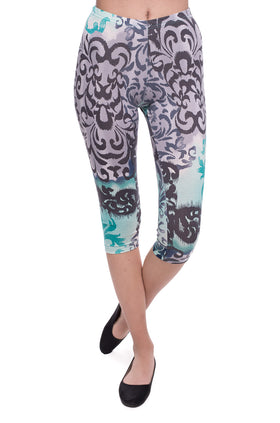 Памучен клин с щампа "Тюркоазено бижу" 3421 (7/8)