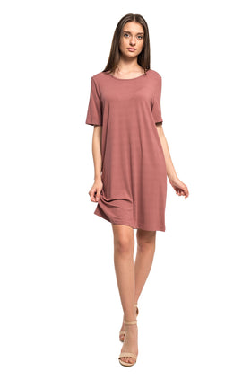 Къса памучна рокля "Тъмна пепел от рози" 808