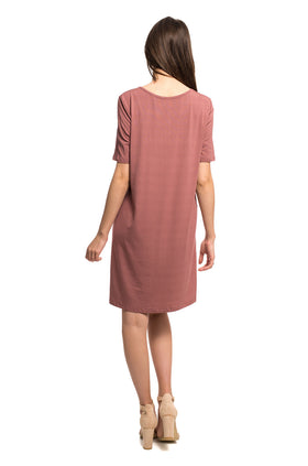 Къса памучна рокля "Тъмна пепел от рози" 808