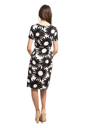 Памучна рокля с колан "Слънчогледи" 811
