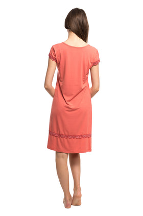 Памучна дамска нощница, цвят тропикал 3611