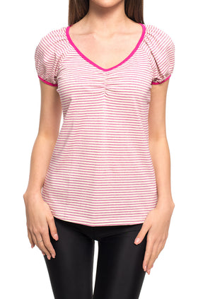 Памучна блуза "Цикламено райе" 515