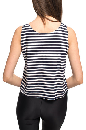 Памучен потник "Бяло-синьо райе" 6475