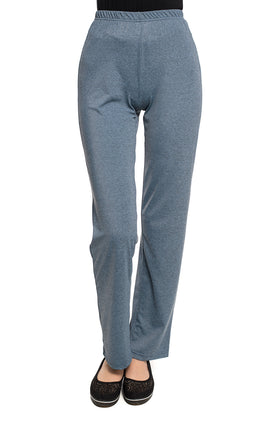 Сиво-синьо меланжиран ежедневен панталон 7122