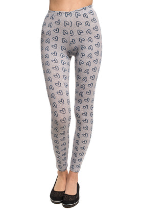 Памучен клин с щампа "Сиво сърце" 3423