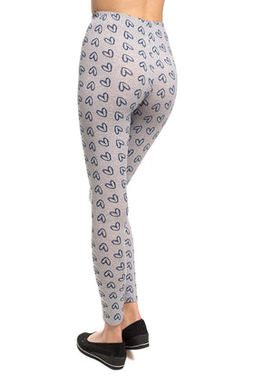 Памучен клин с щампа "Сиво сърце" 3423