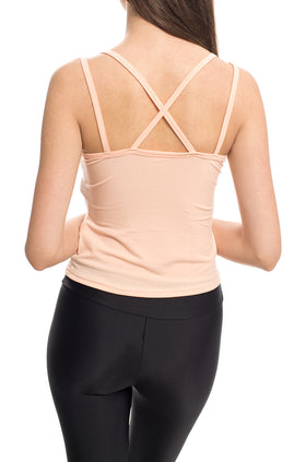 Банановожълт топ с кръстосани презрамки 637