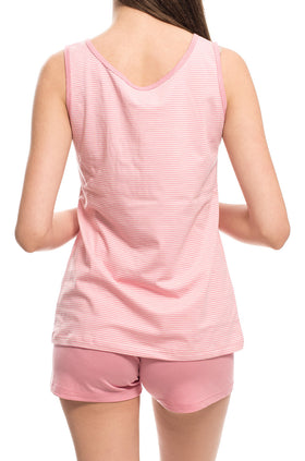 Домашен комплект "Ситно розово райе" 3301