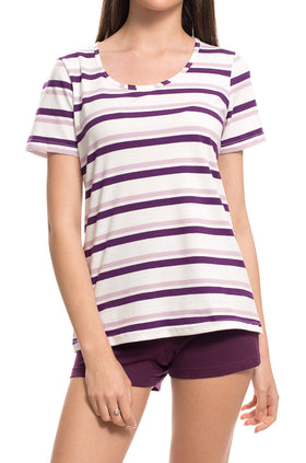 Домашен комплект "Лилаво райе" 3302