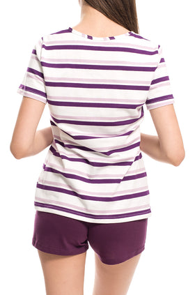 Домашен комплект "Лилаво райе" 3302