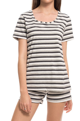 Домашен комплект "Сиво-бежово райе" 3302