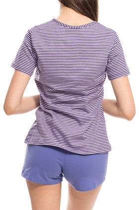 Домашен комплект "Ситно лилаво райе" 3302