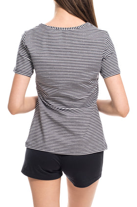 Домашен комплект "Ситно черно-бяло райе" 3302