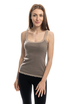 Памучен корсаж, цвят какао 6469