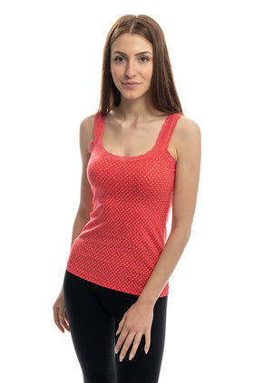 Памучен потник с щампа "Коралови цветчета" 64691