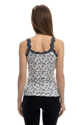 Памучен потник с щампа "Сив цвят" 64691