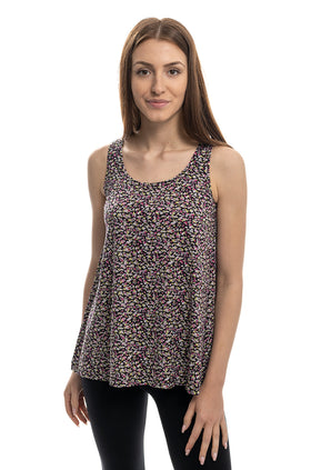 Разкроен потник от жарсе с щампа "Цветен дъжд" 6601