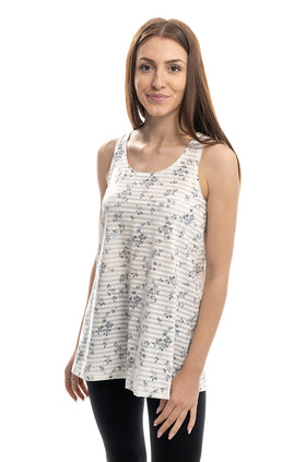 Разкроен потник от жарсе с щампа "Цветна щора" 6601