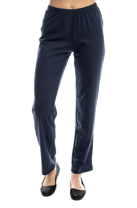 Тъмносини летни памучни панталони 7124