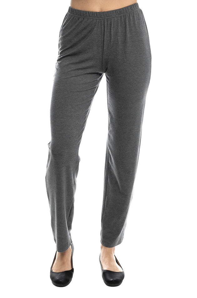 Тъмносиво-меланжирани летни памучни панталони 7124