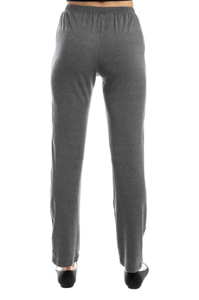 Тъмносиво-меланжирани летни памучни панталони 7124