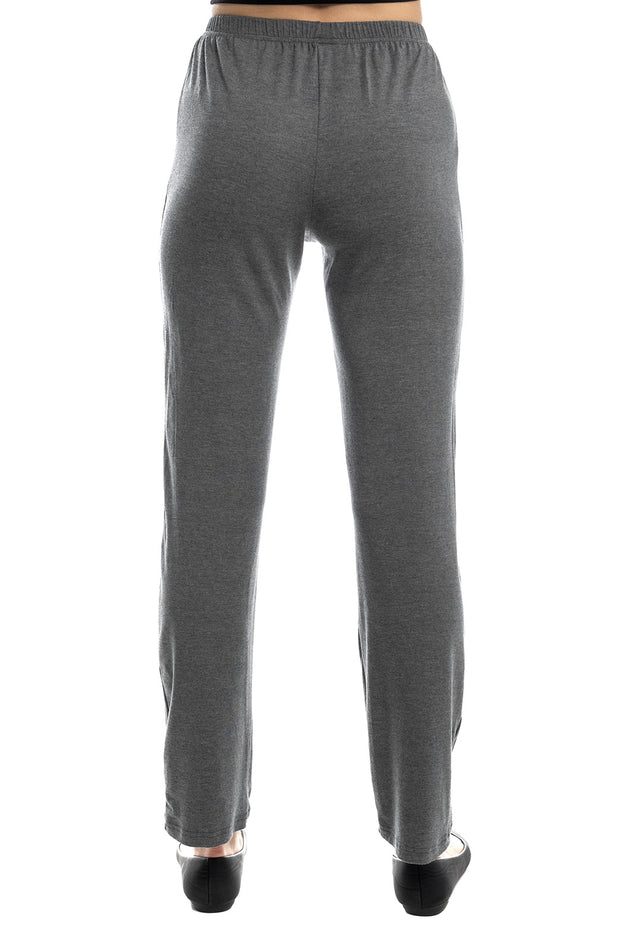 Тъмносиво-меланжирани летни памучни панталони 7124