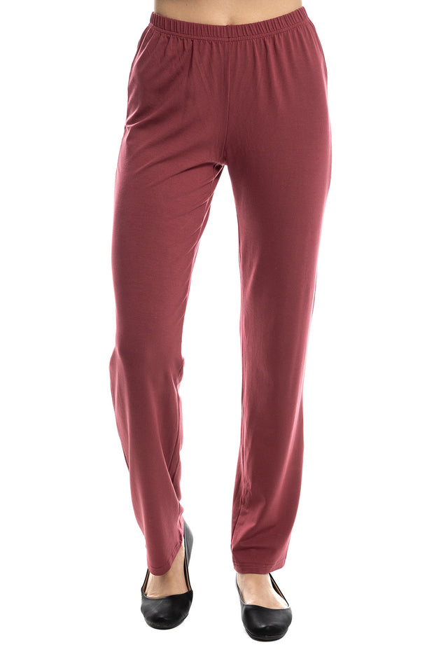 Летни памучни панталони, цвят бордо 7124