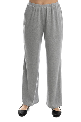 Светлосиво-меланжиран панталон от памучен рипс 7125