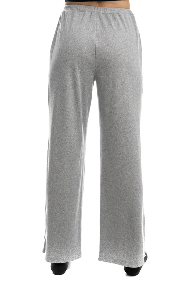 Светлосиво-меланжиран панталон от памучен рипс 7125