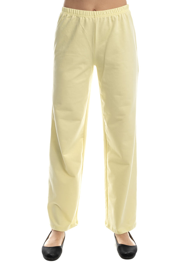 Жълт панталон от памучна вата 7128