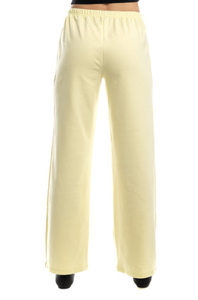 Жълт панталон от памучна вата 7128