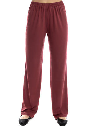 Свободни памучни панталони, цвят бордо 71241