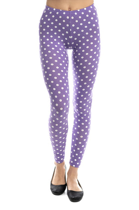 Памучен клин с щампа "Лилаво на бели точки" 3423