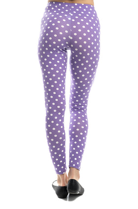 Памучен клин с щампа "Лилаво на бели точки" 3423