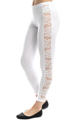 Бял памучен клин с прозрачен кант 34202