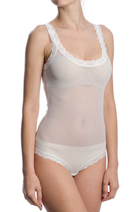 Бяло тюлено дамско боди Б-413 (боксер)