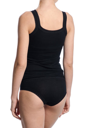 Памучен комплект, черни корсаж и боксер 6467