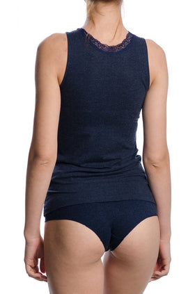 Комплект, тъмносини вълнени корсаж и боксер 655 + 4064