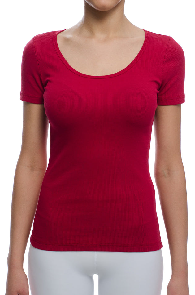 Червена блуза от памучен рипс 5209