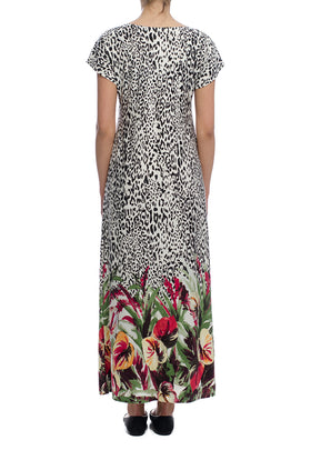 Дълга памучна рокля "Джунгла" 801