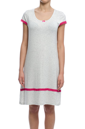 Сива памучна дамска нощница 3611