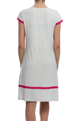 Сива памучна дамска нощница 3611