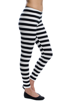 Памучен клин с щампа "Едро черно-бяло райе" 3423