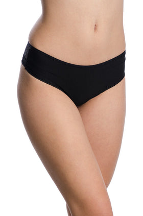 Черни памучни боксерки с черна дантела 4112