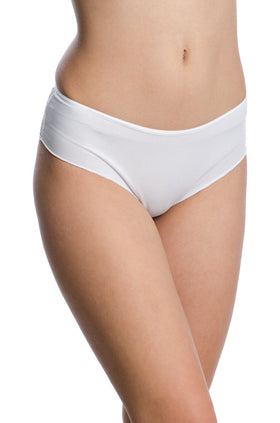 Бели памучни боксерки с бяла дантела 4112